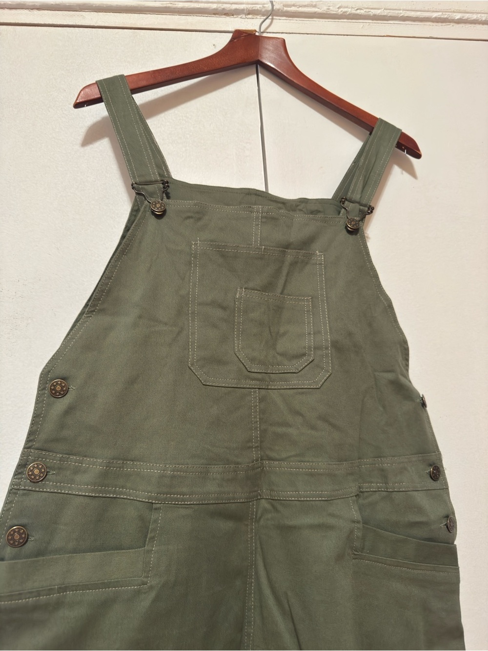 Olive Green Khaki Cotton Denim Sundress